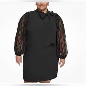 NWT VINCE CAMUTO dress size 16W‎ black sheer sleeves cocktail dress 🖤🖤
